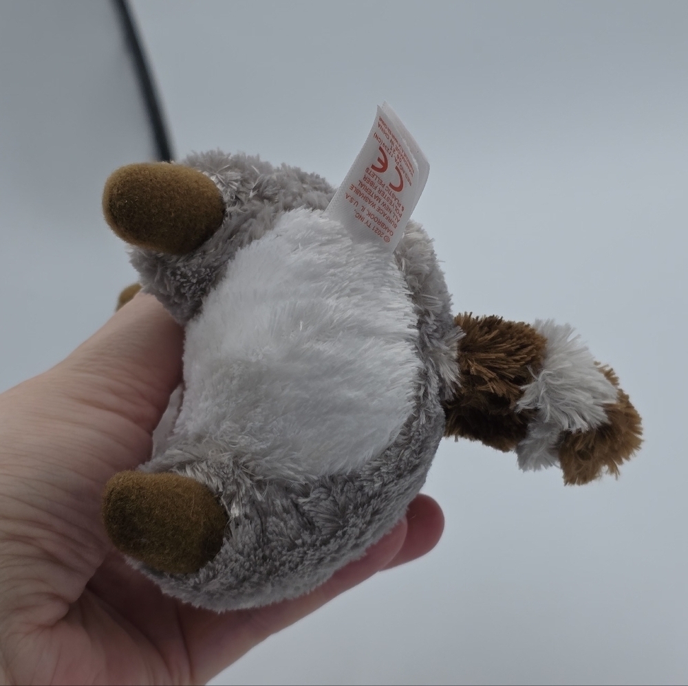 Ty Beanie Boos Oakie Brown & Grey Racoon Beanie Baby Plush - Picture 4 of 5